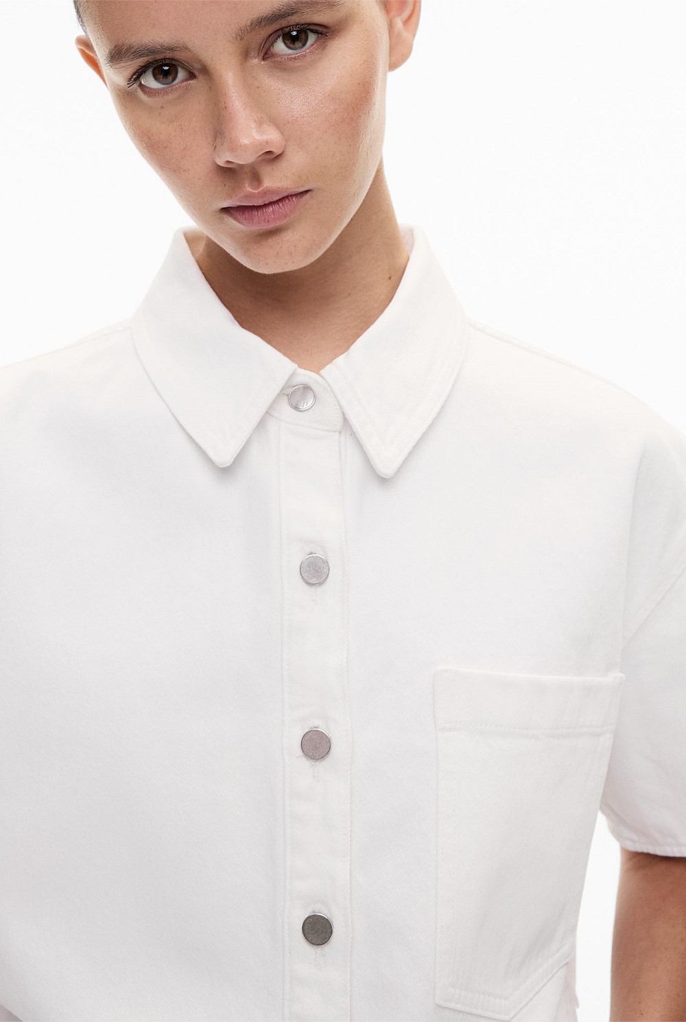 Denim Crop Shirt