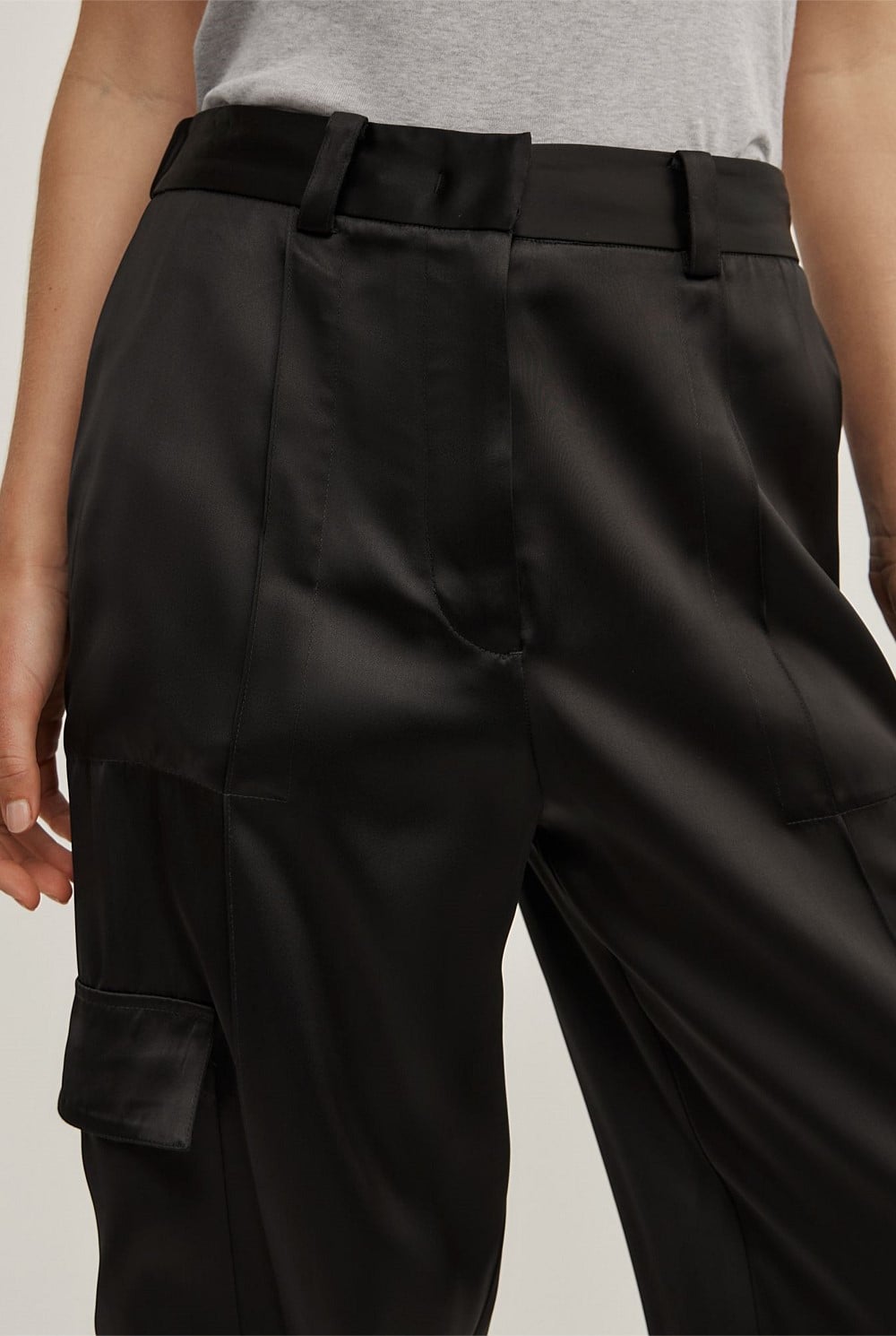 Satin Cargo Pant