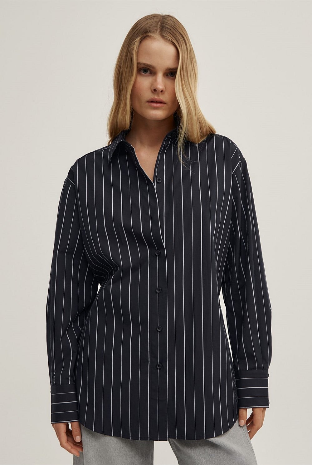 Tie Back Pinstripe Shirt