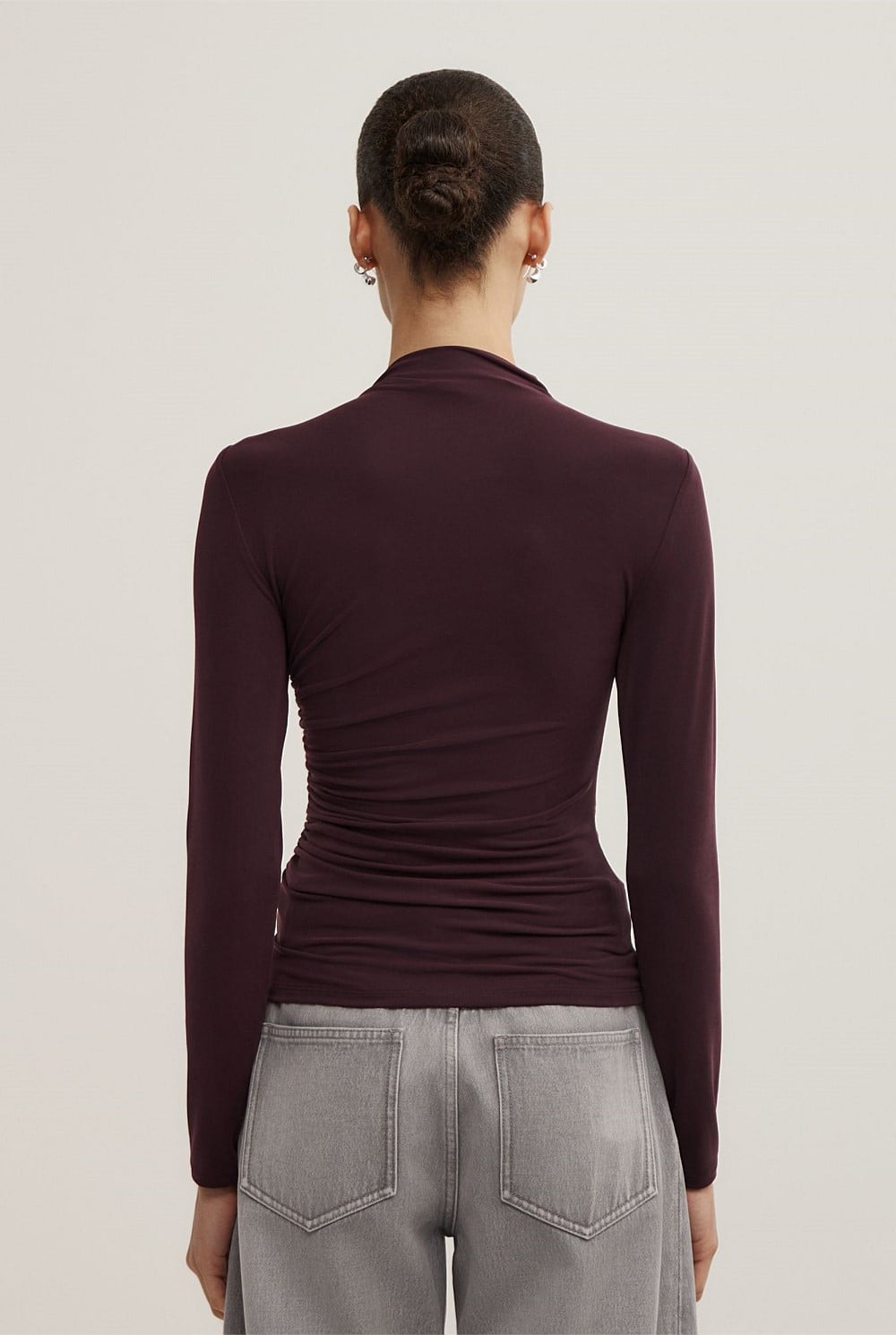 Wrap Long Sleeve Jersey Top