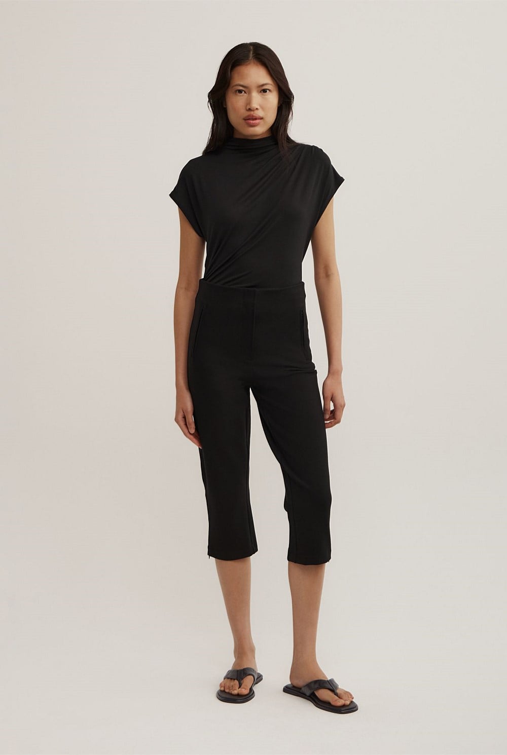 Draped High Neck Top