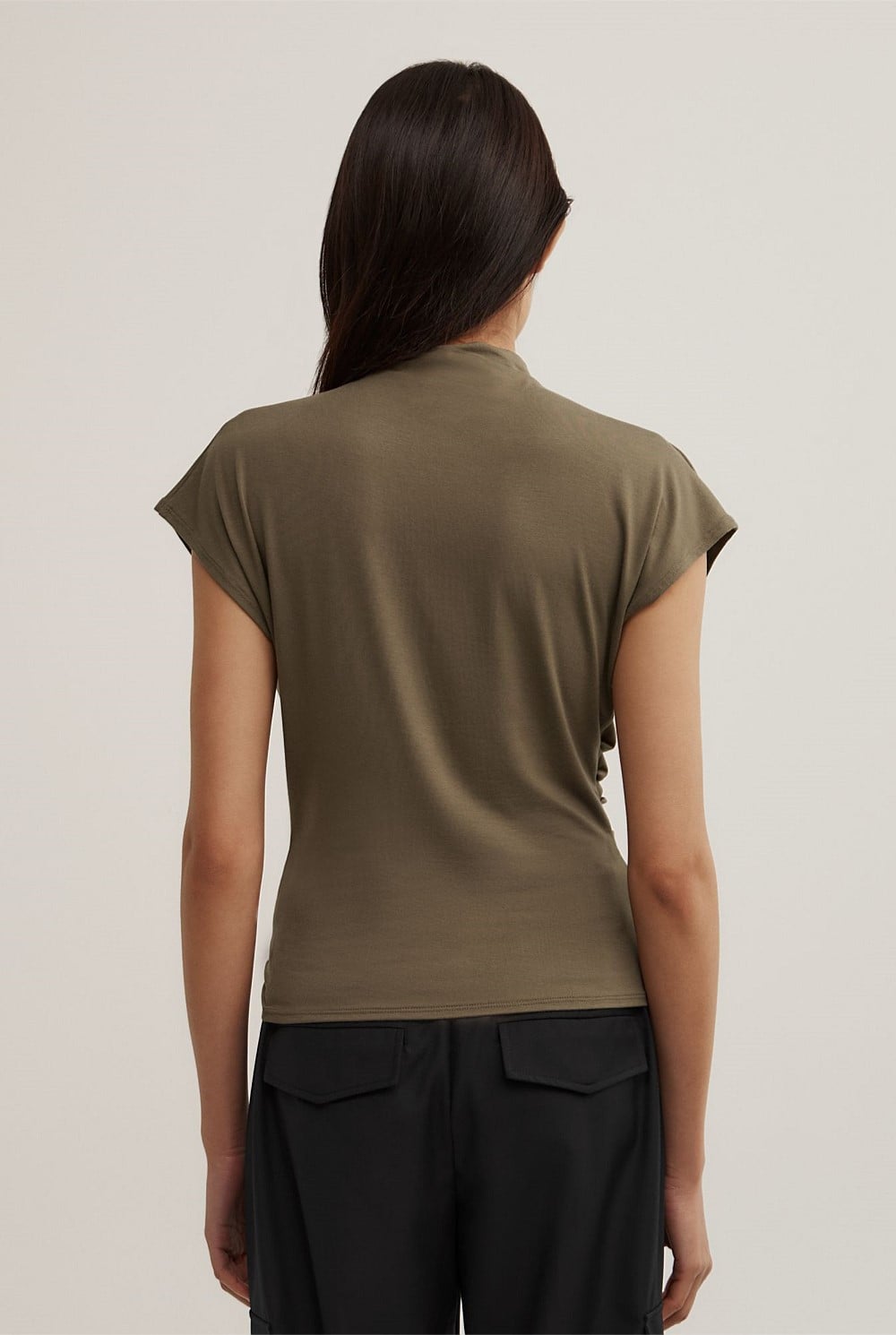 Draped High Neck Top