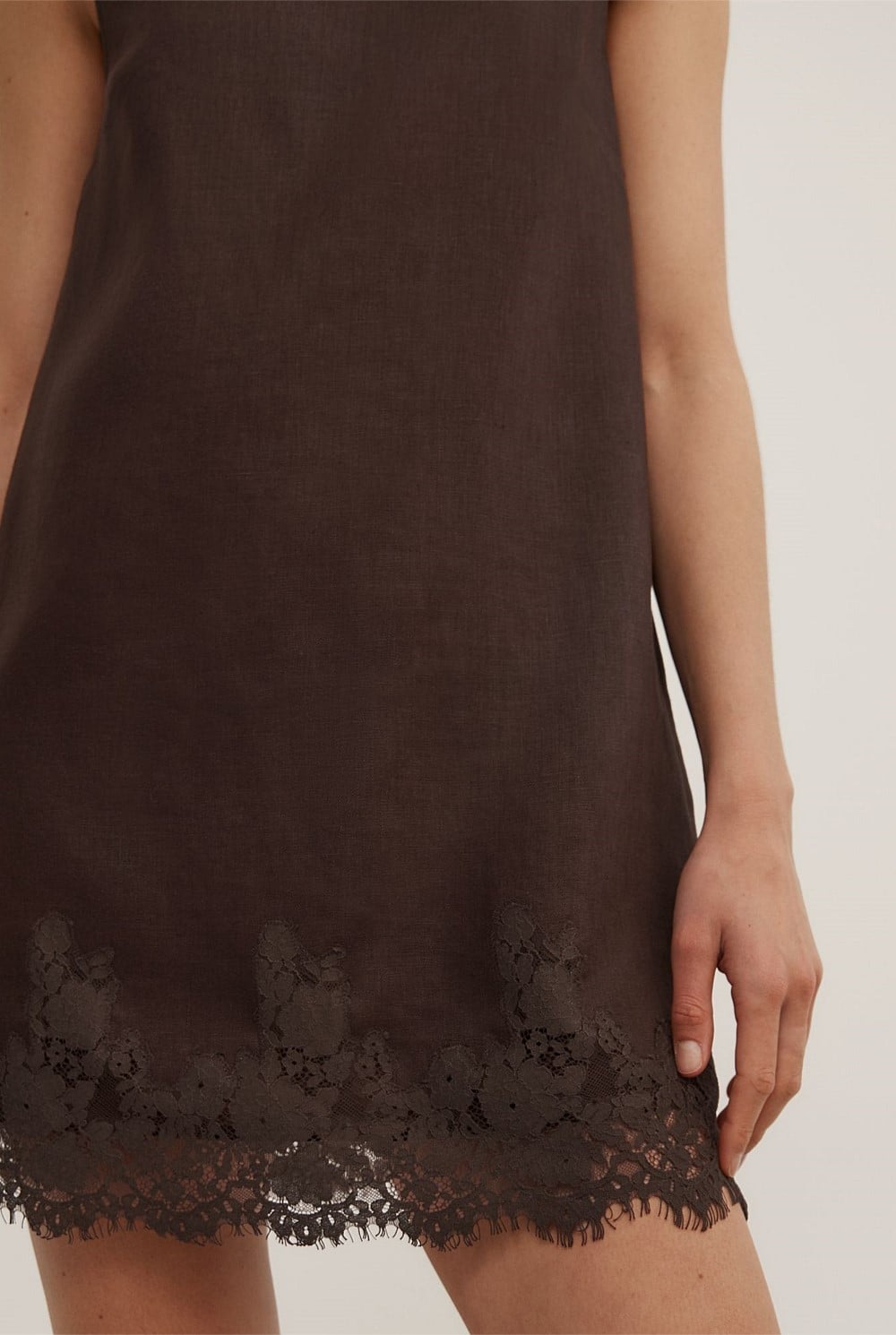 Linen Lace Mini Dress