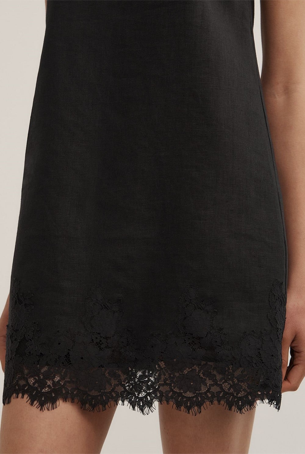 Linen Lace Mini Dress