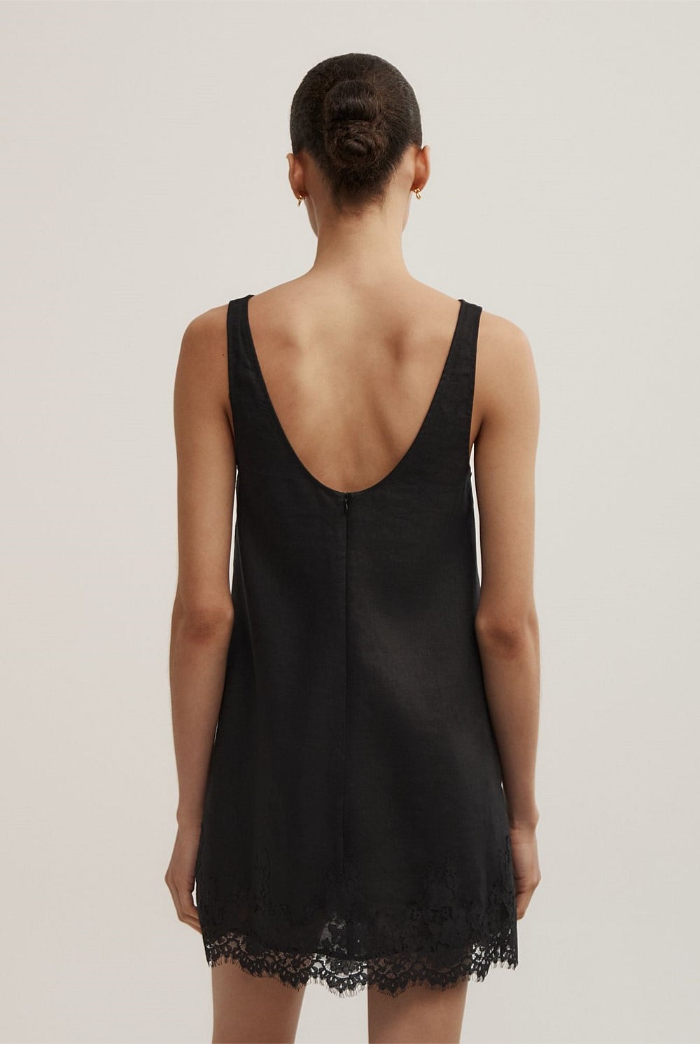 Linen Lace Mini Dress
