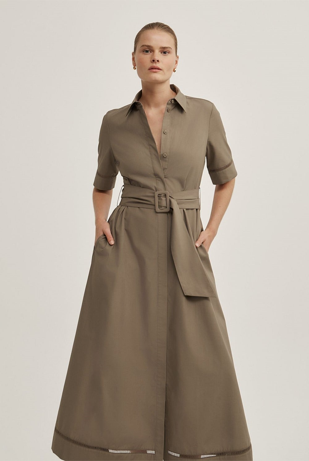 Trim Detail Shirt Dress