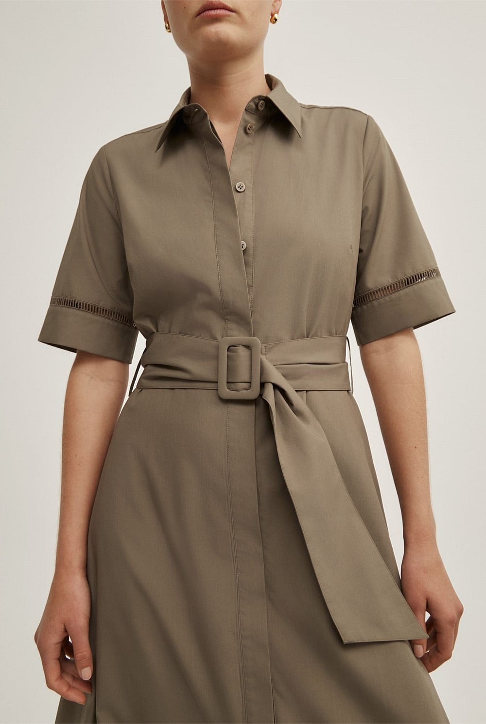 Trim Detail Shirt Dress