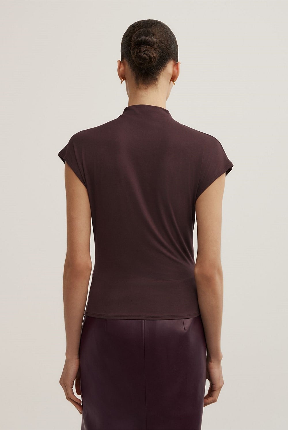 Draped High Neck Top