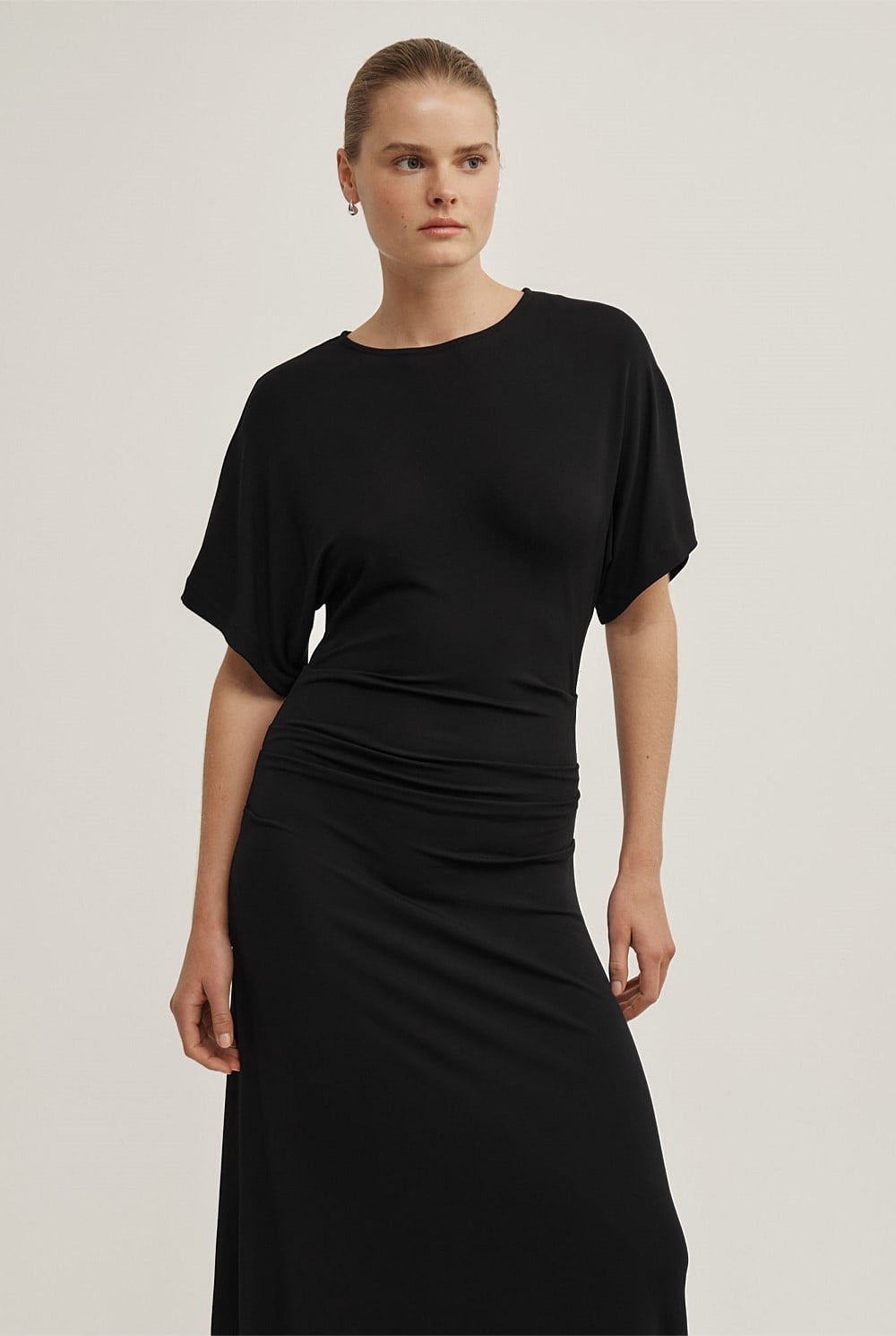 Tuck Waist Jersey Dress