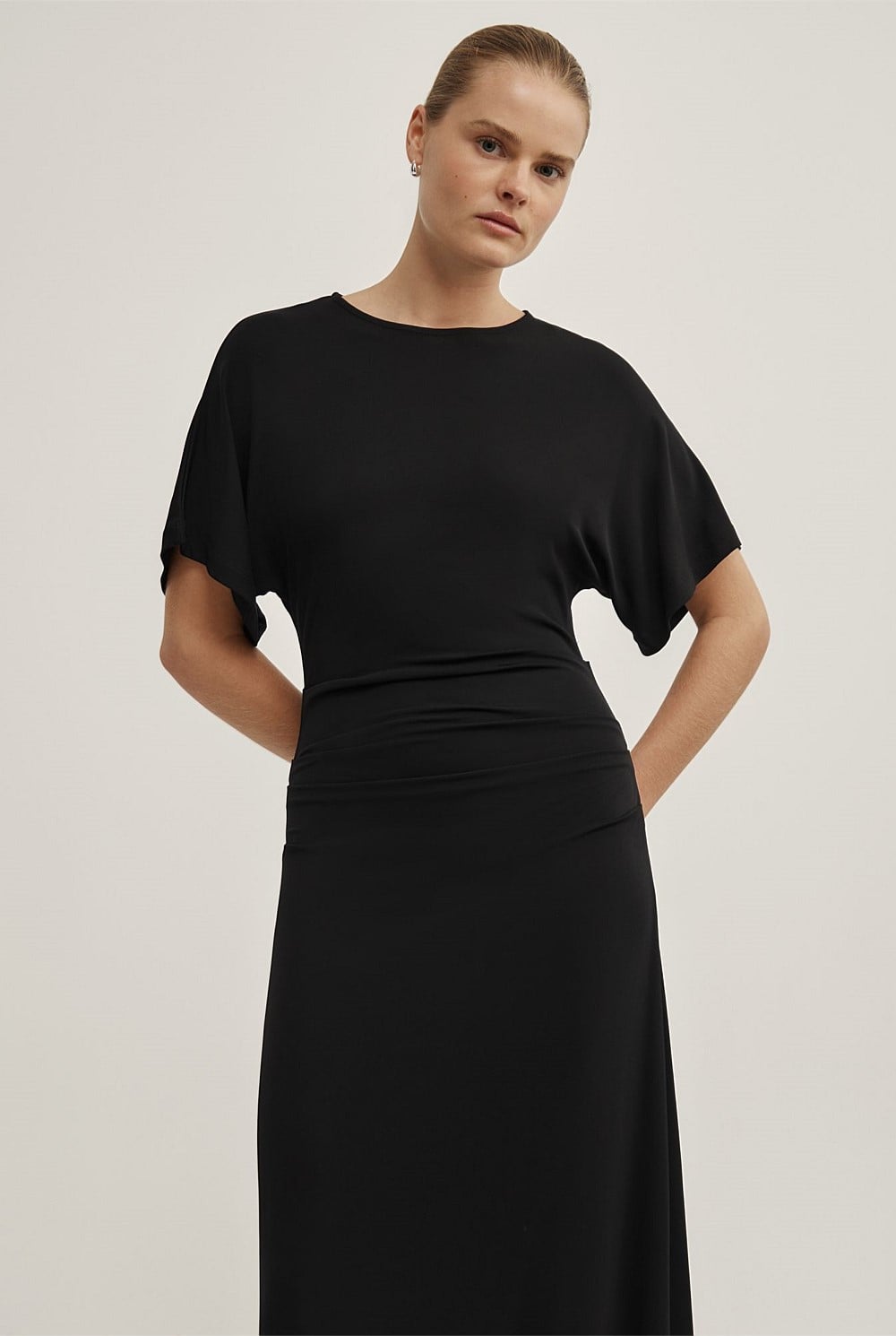 Tuck Waist Jersey Dress