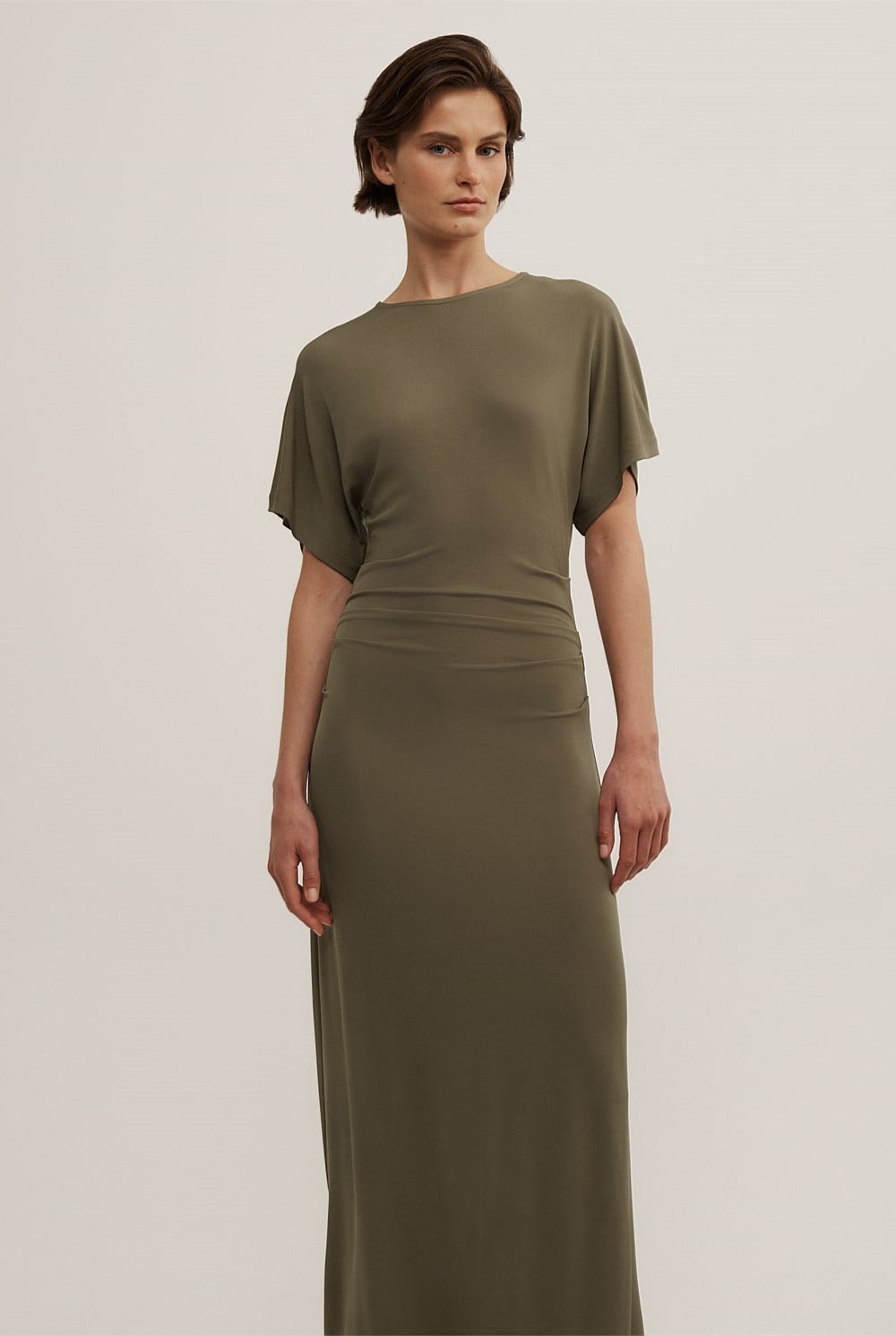 Tuck Waist Jersey Dress