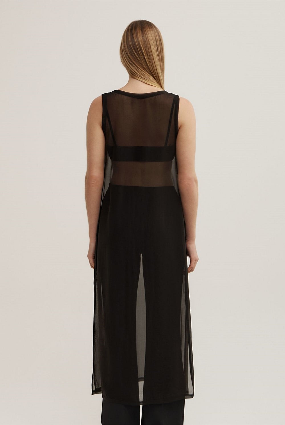 Sheer Crew Neck Tunic