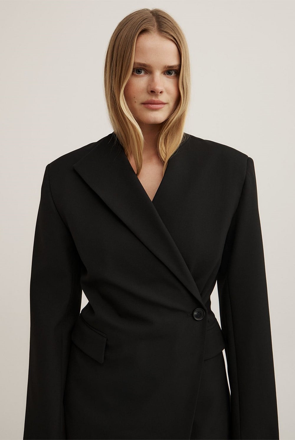 Long Sleeve Wrap Blazer