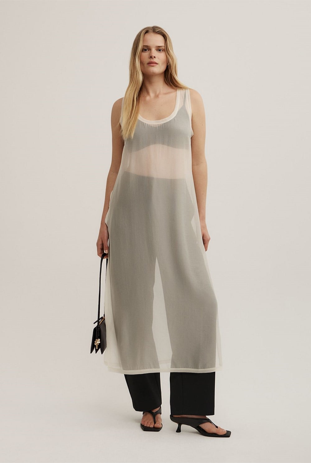 Sheer Crew Neck Tunic