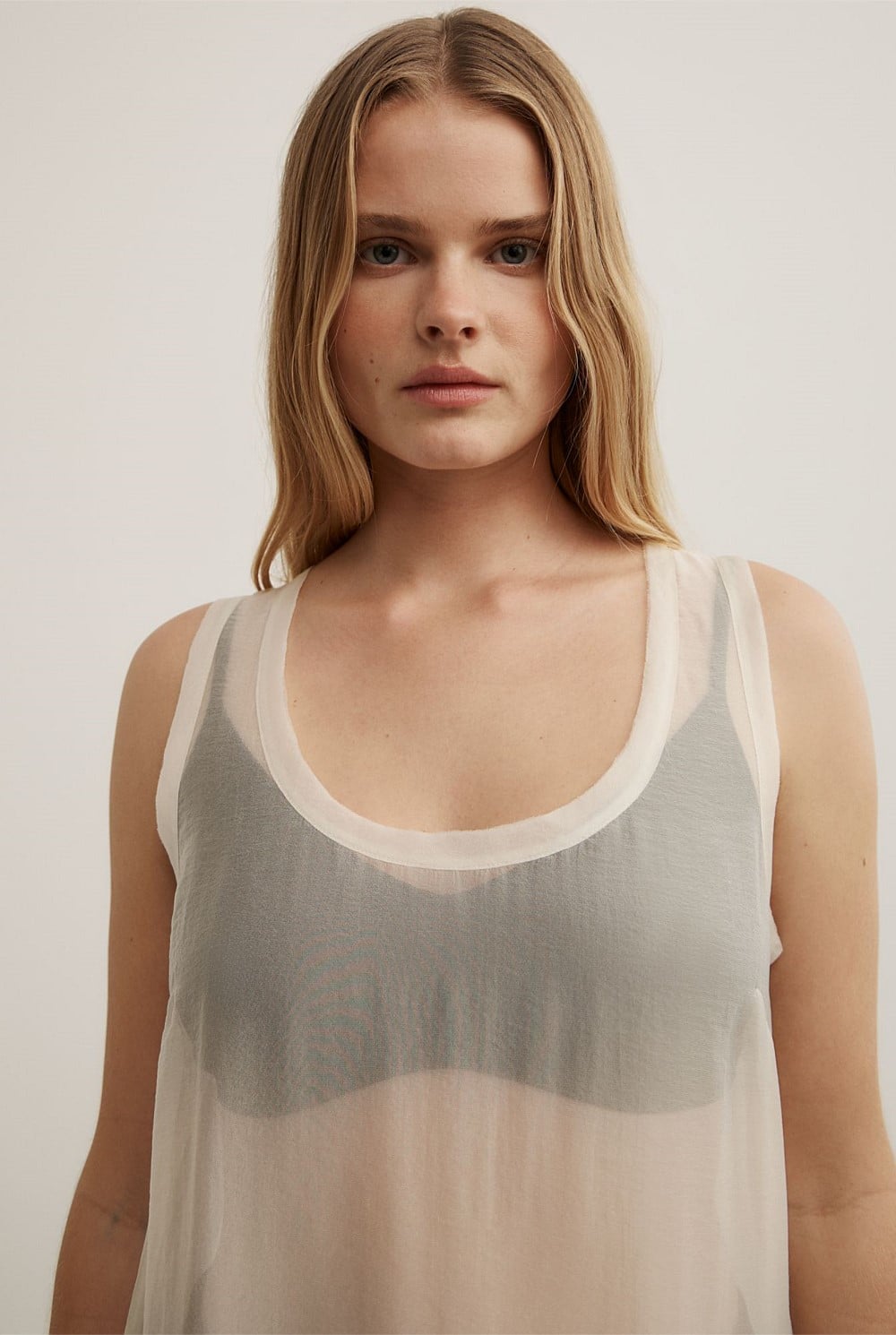 Sheer Crew Neck Tunic