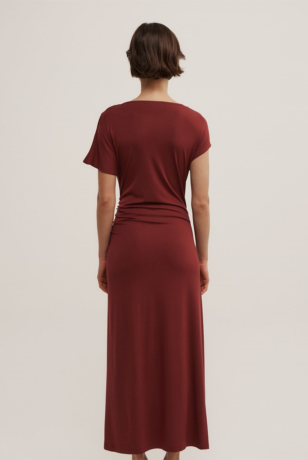 Drape Asymmetric Jersey Dress