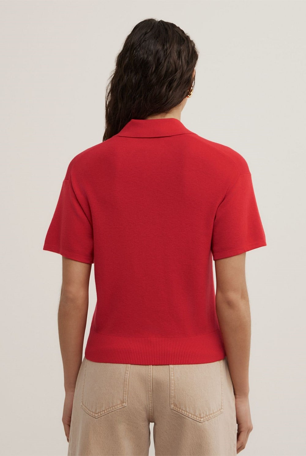 Knit Short Sleeve Polo Top