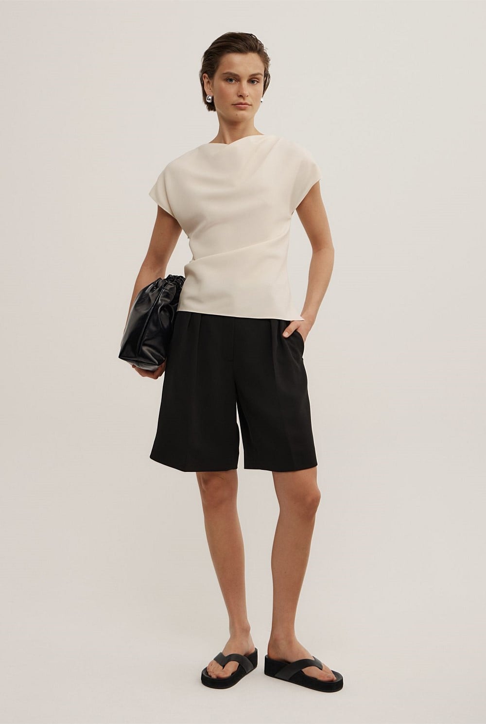 Cowl Neck Crepe Top