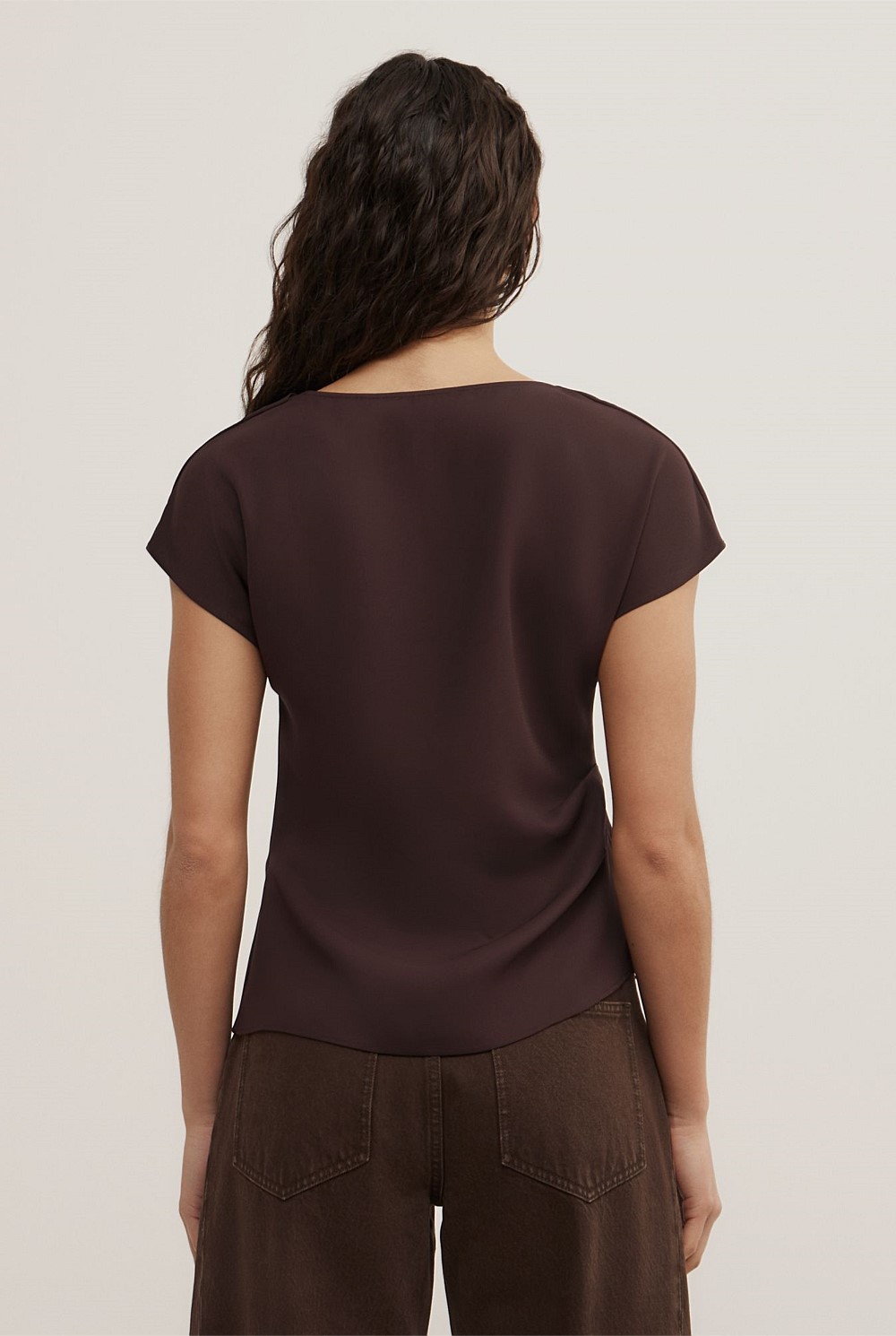 Cowl Neck Crepe Top