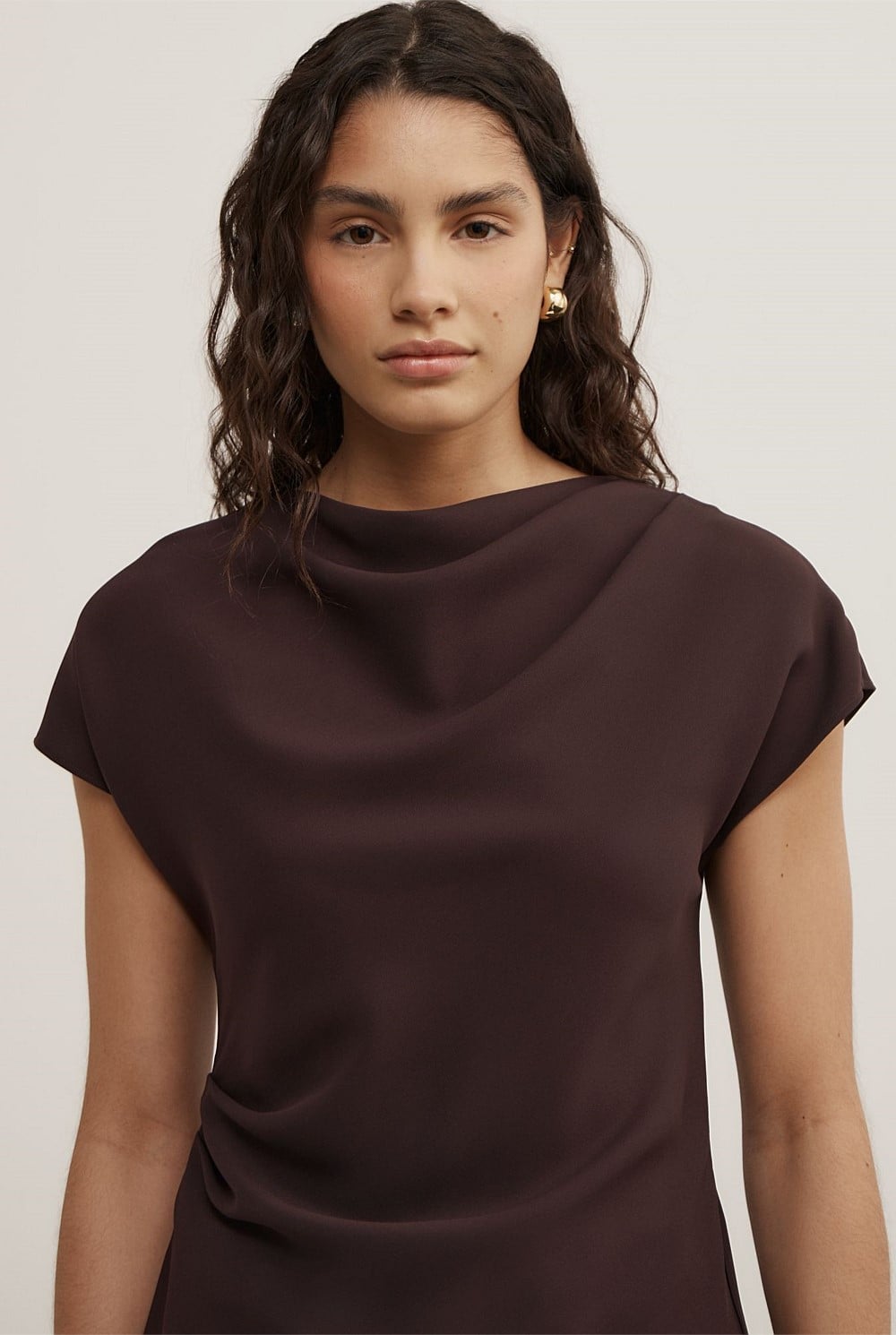 Cowl Neck Crepe Top