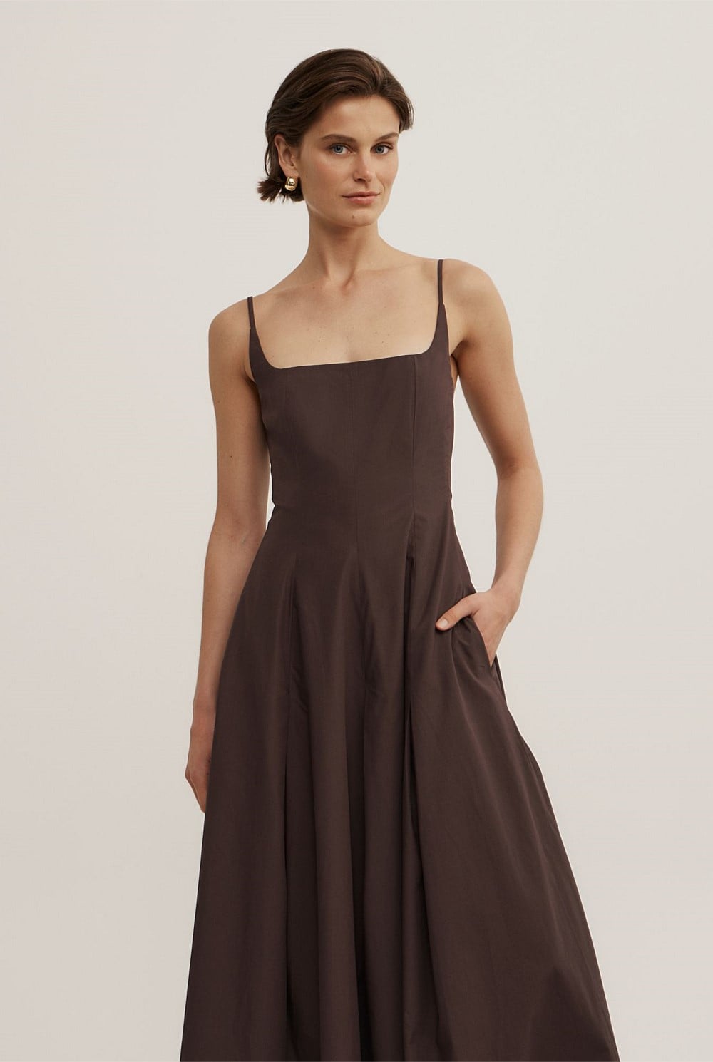 Fine Strap Panel Dress