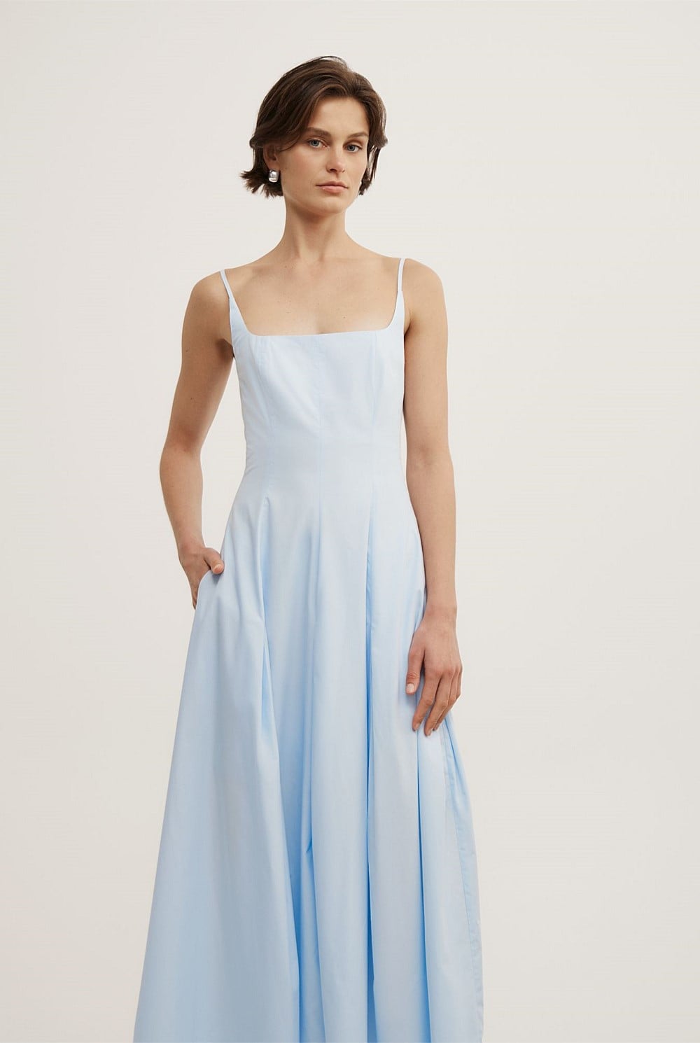 Fine Strap Panel Dress