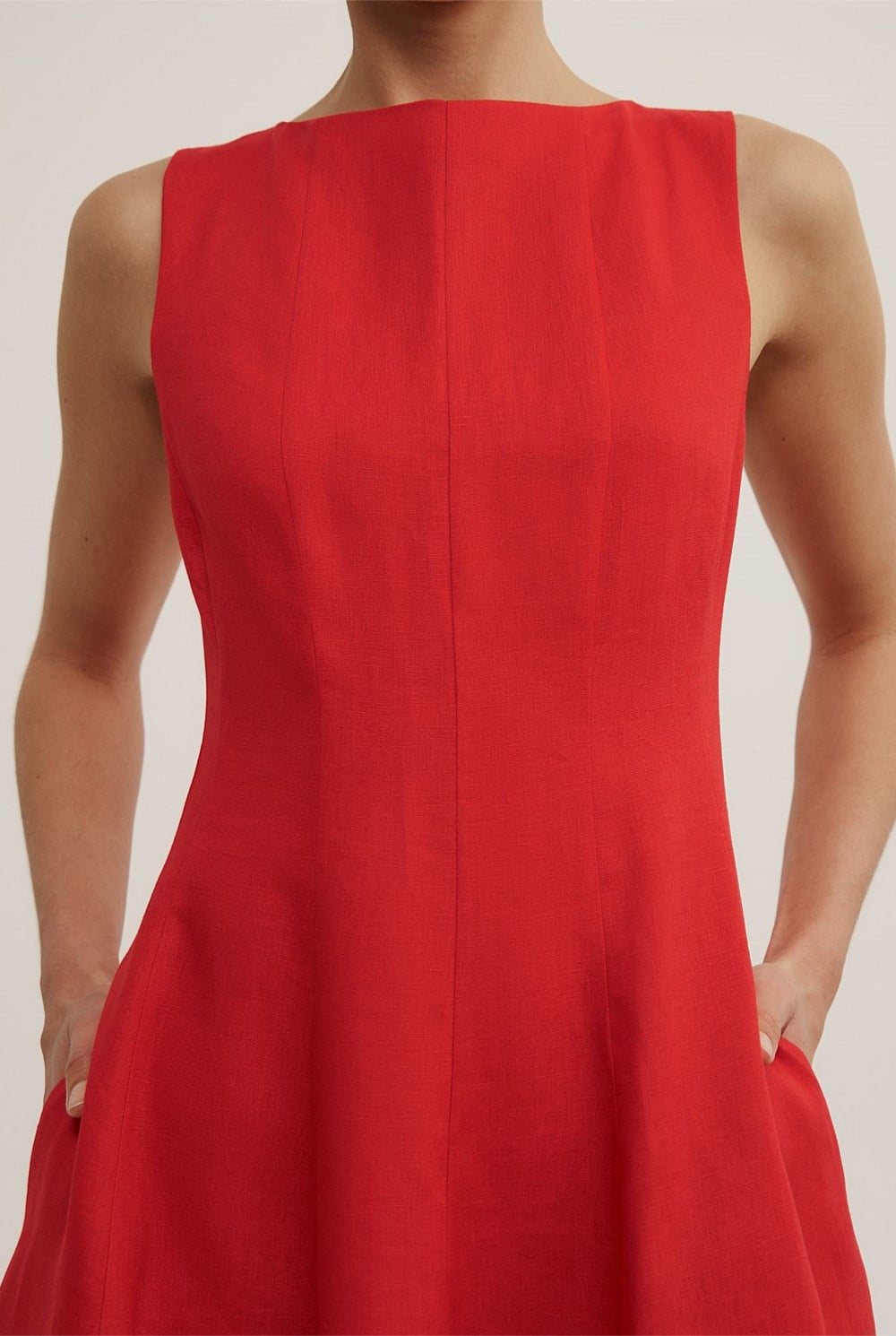 Linen Panel Midi Dress