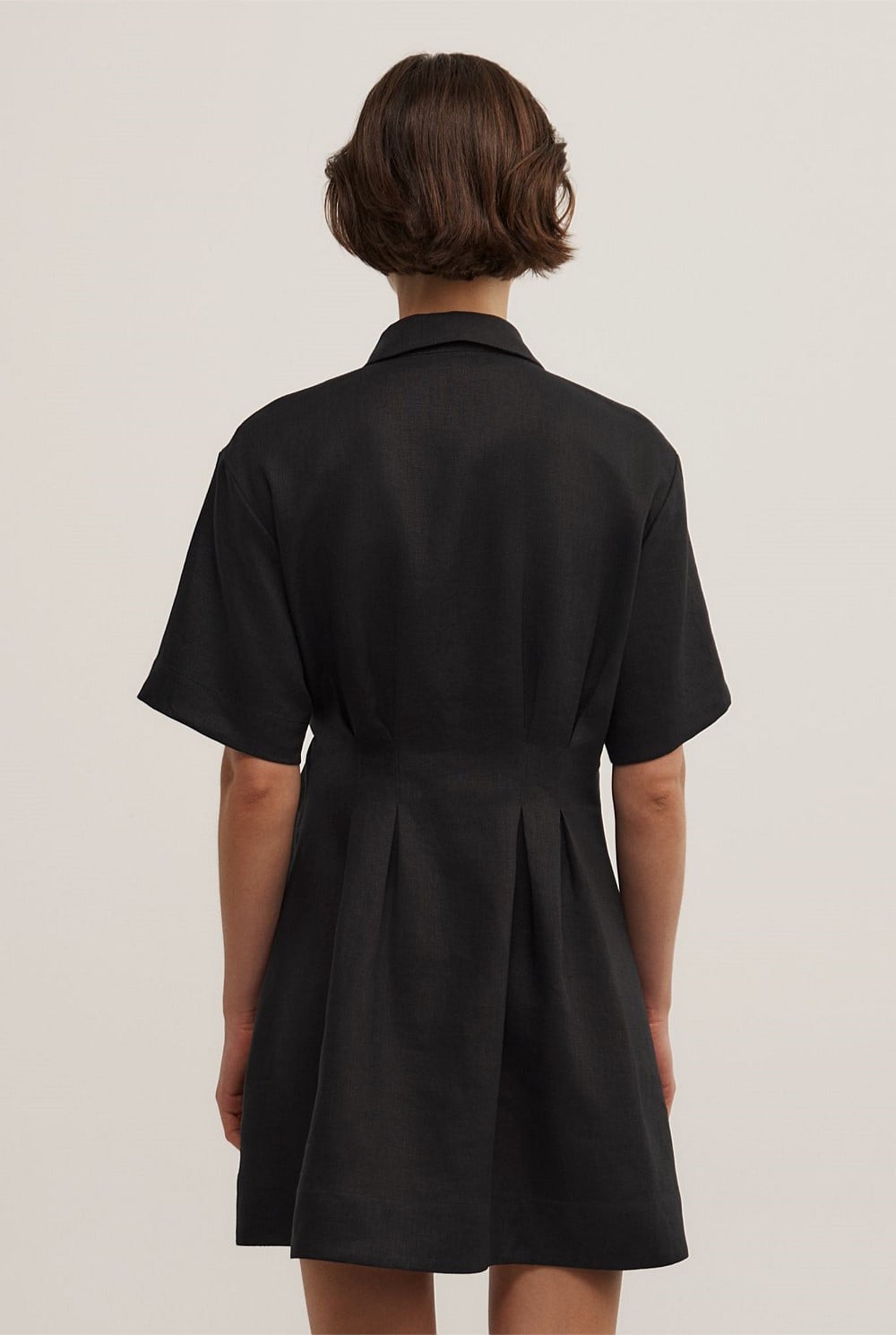 Tie Mini Shirt Dress