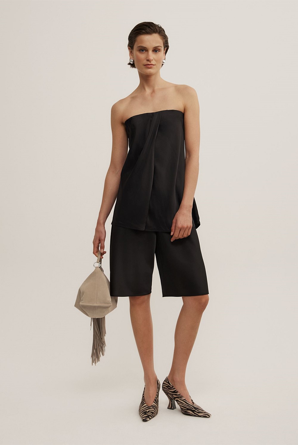 Strapless Tuck Top