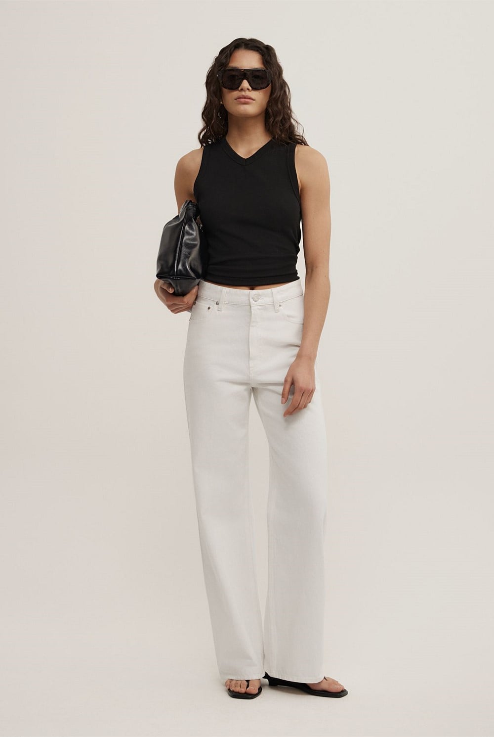 Mid Rise Straight Jeans