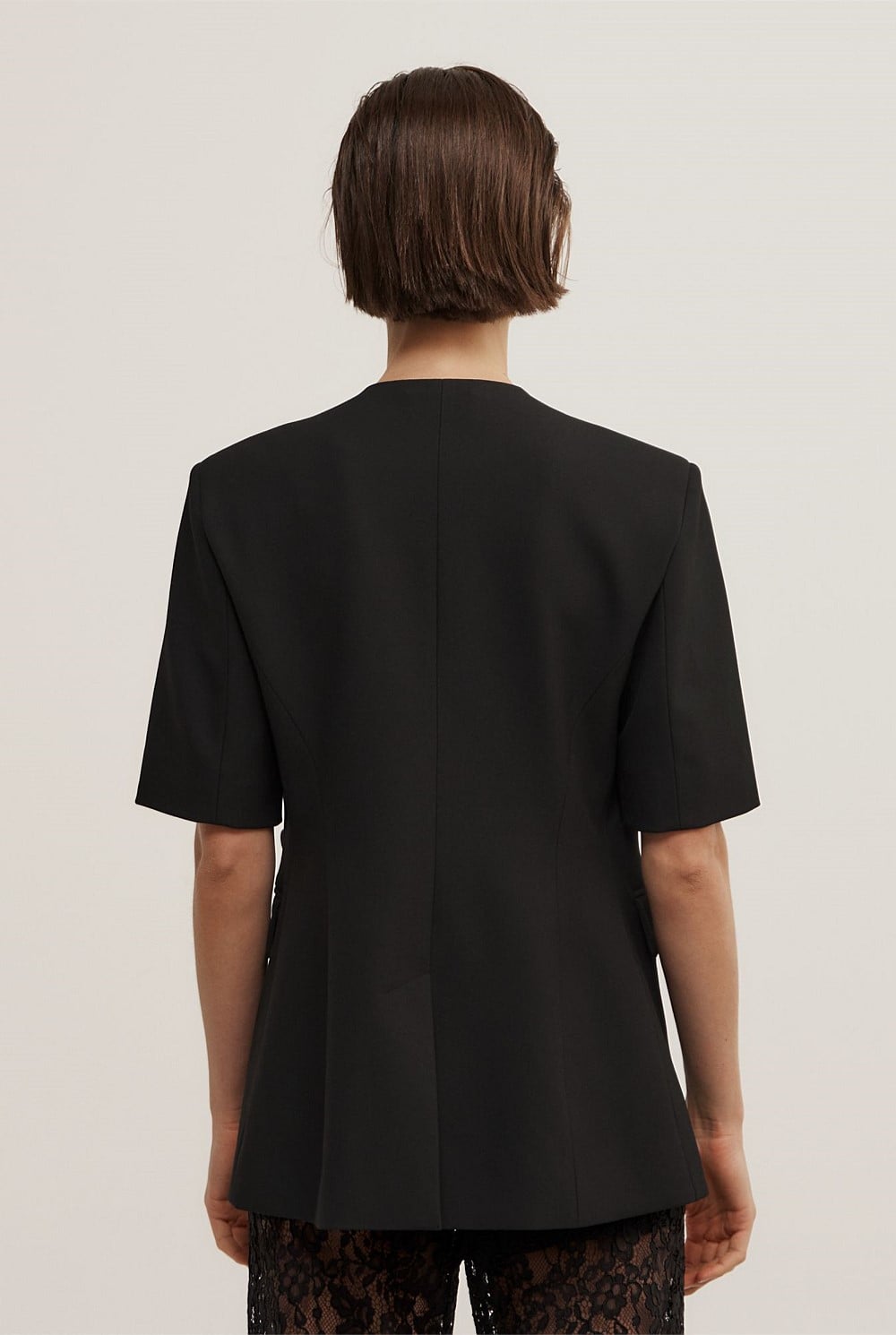 Short Sleeve Wrap Blazer