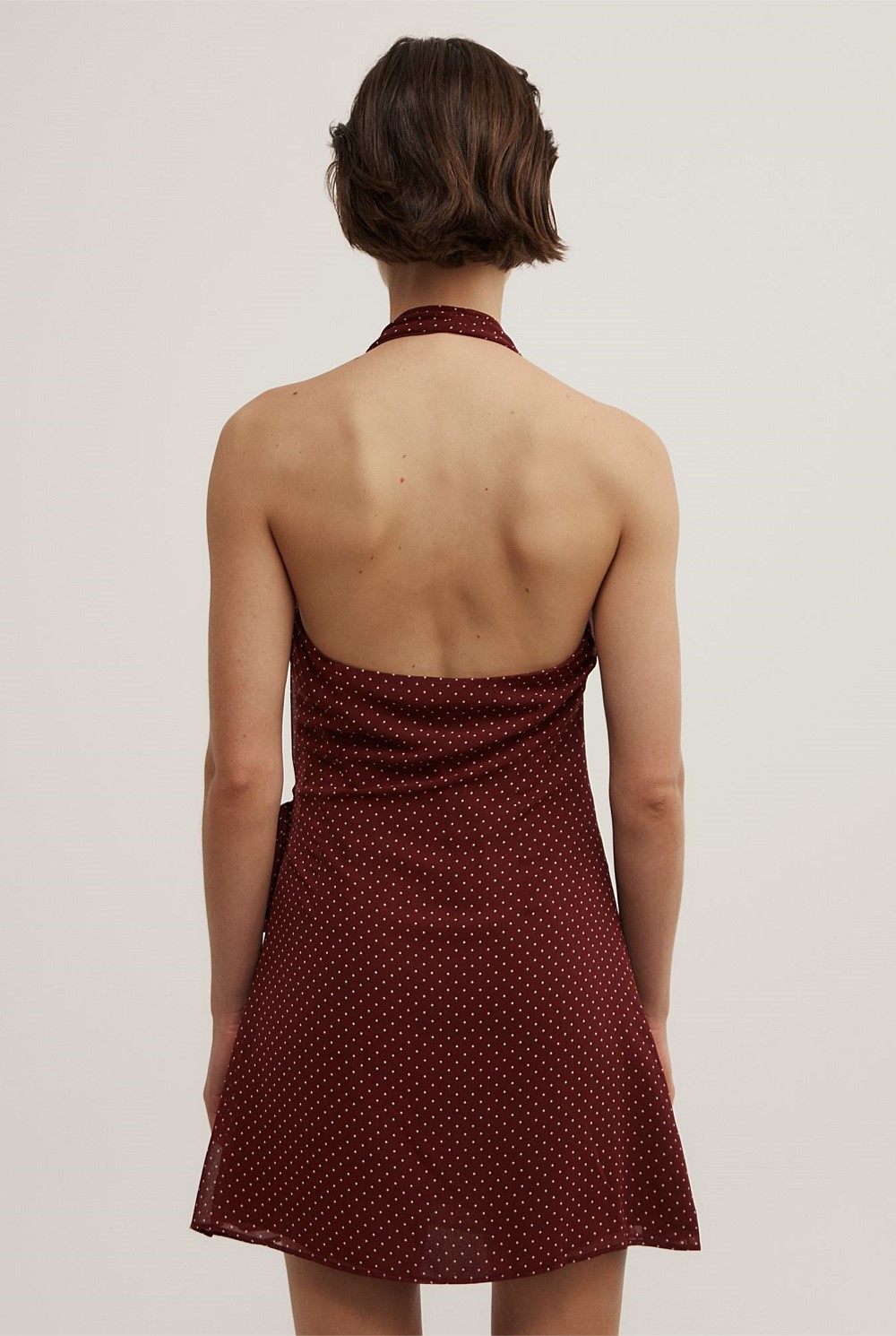 Wrap Halter Mini Dress