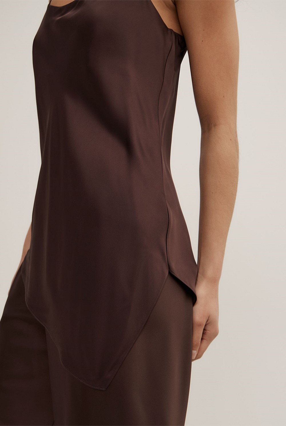 Scarf Hem Longline Tank