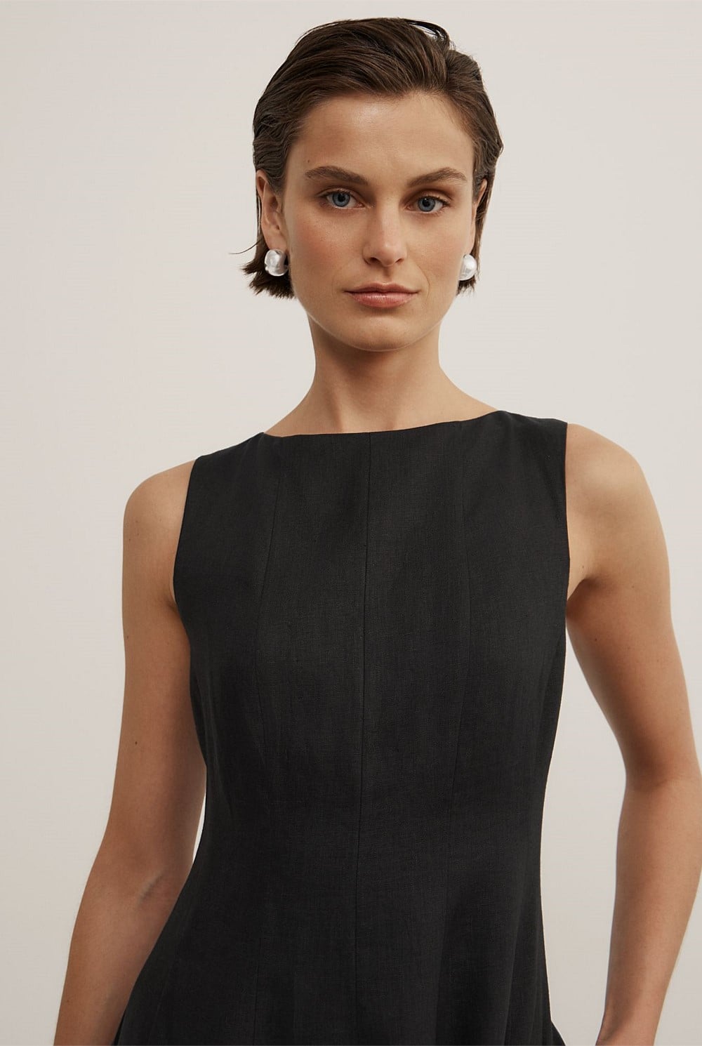 Linen Panel Midi Dress