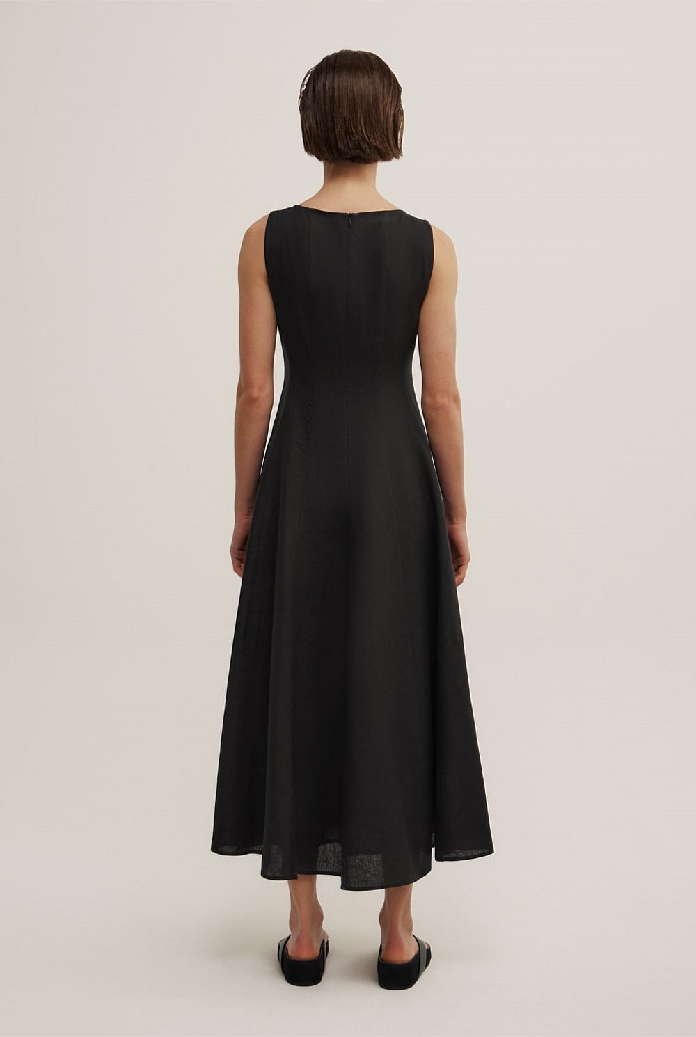 Linen Panel Midi Dress
