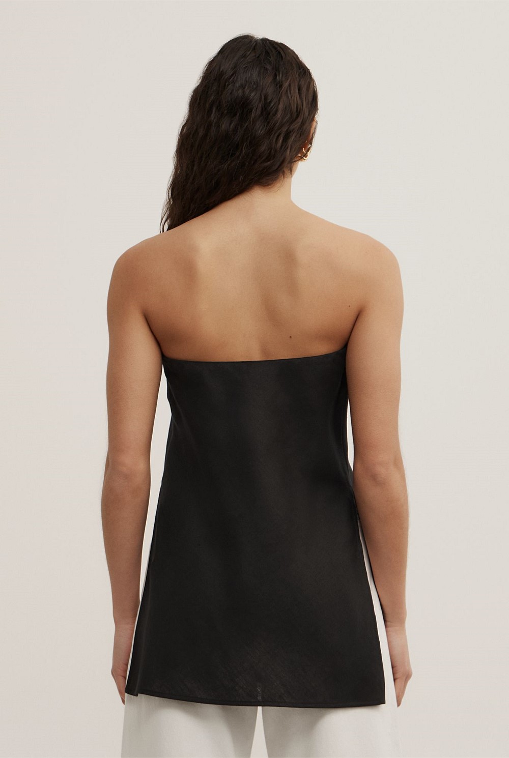 Linen Strapless Top