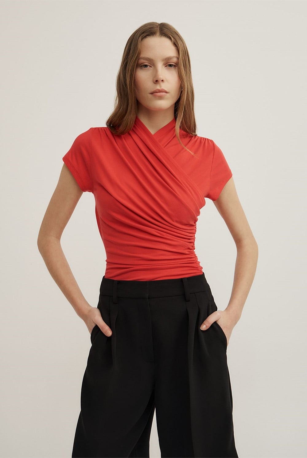 Wrap Cap Sleeve T-Shirt