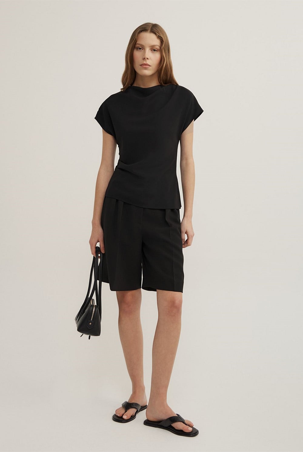 Cowl Neck Crepe Top