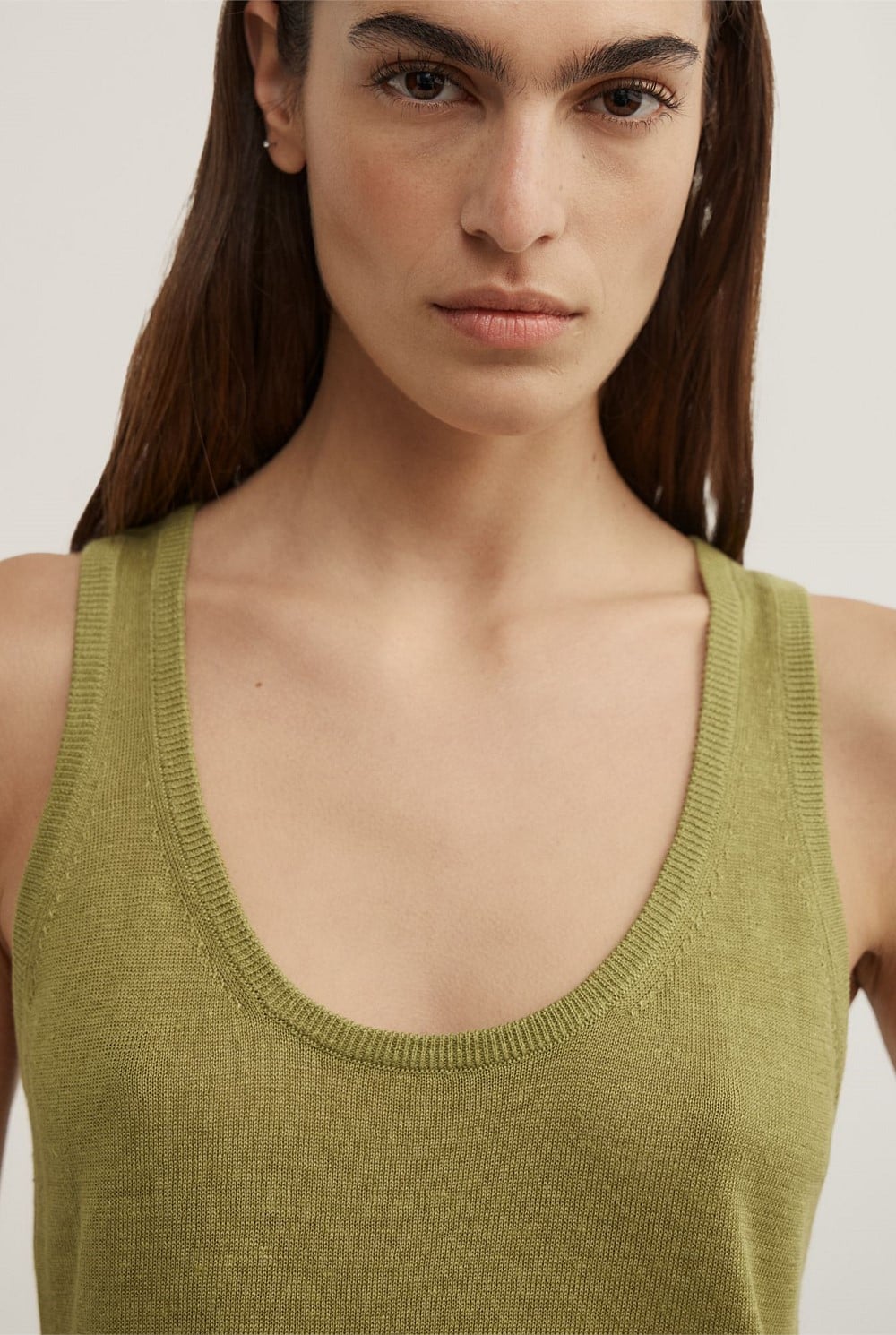 Linen Scoop Knit Tank