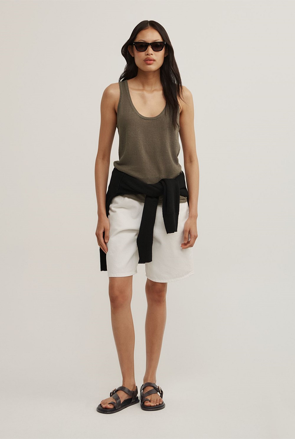 Linen Scoop Knit Tank