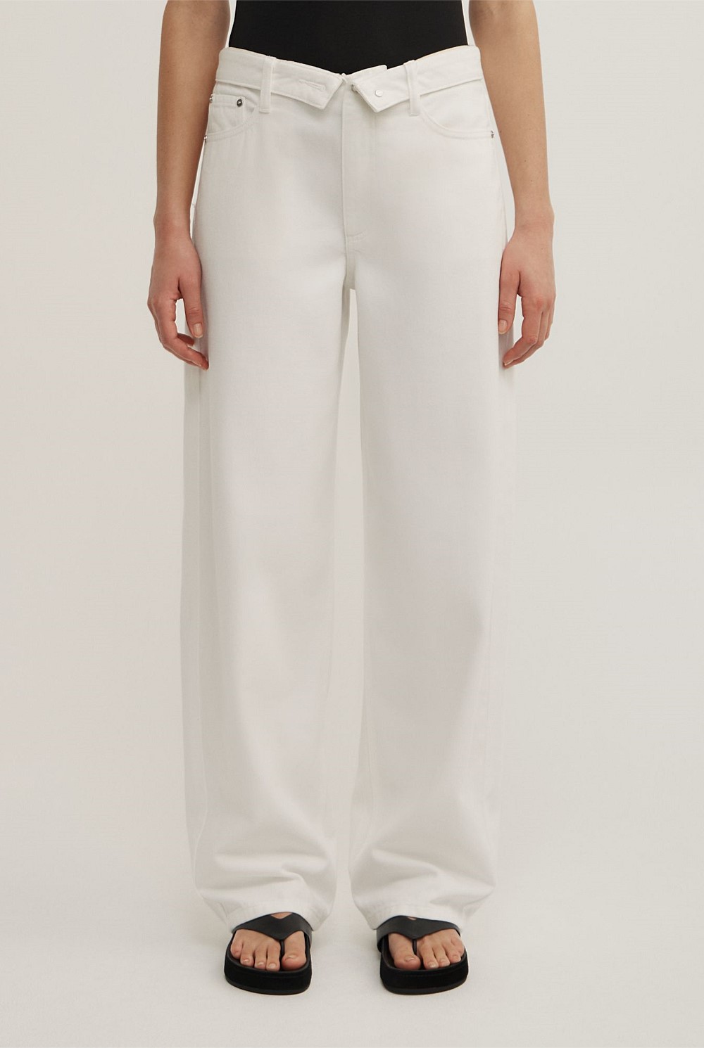 Fold Waist Slouch Jeans