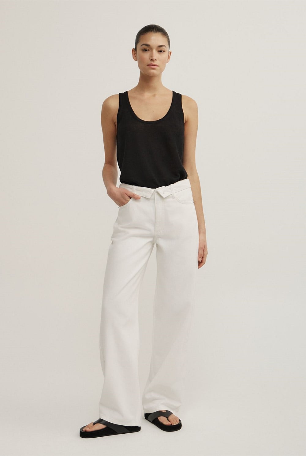 Linen Scoop Knit Tank