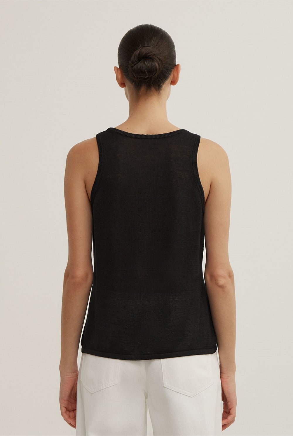 Linen Scoop Knit Tank