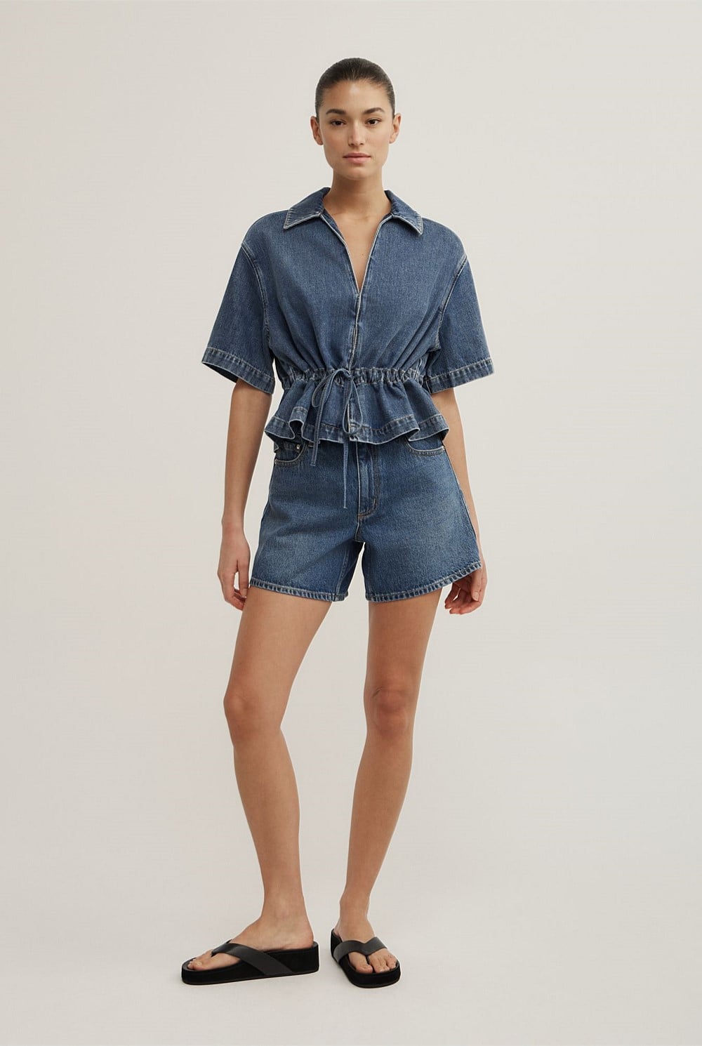 Bow Denim Shirt