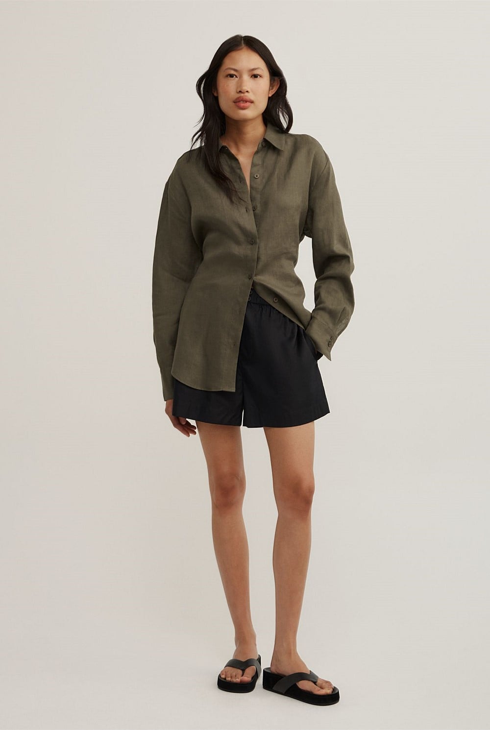Linen Tie Back Shirt