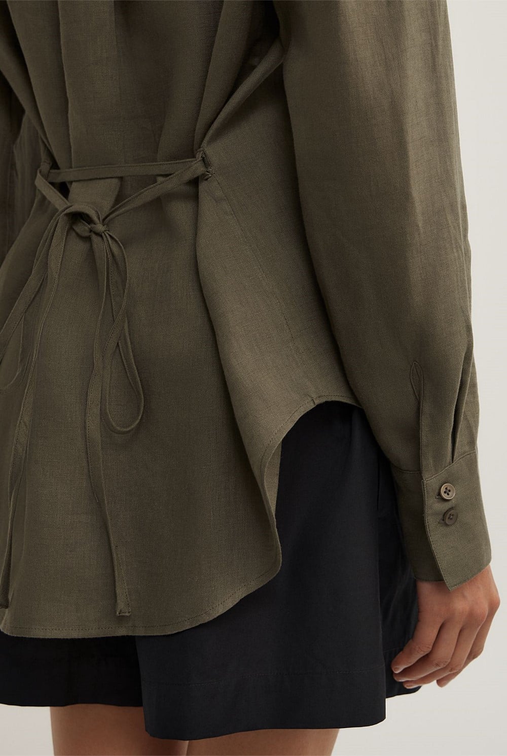 Linen Tie Back Shirt