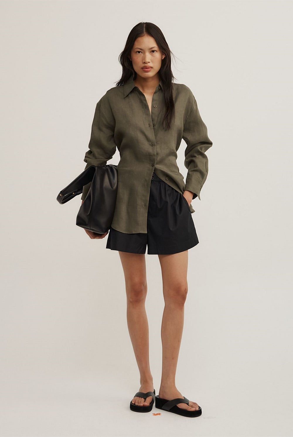 Linen Tie Back Shirt