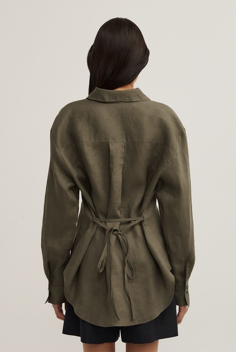 Linen Tie Back Shirt