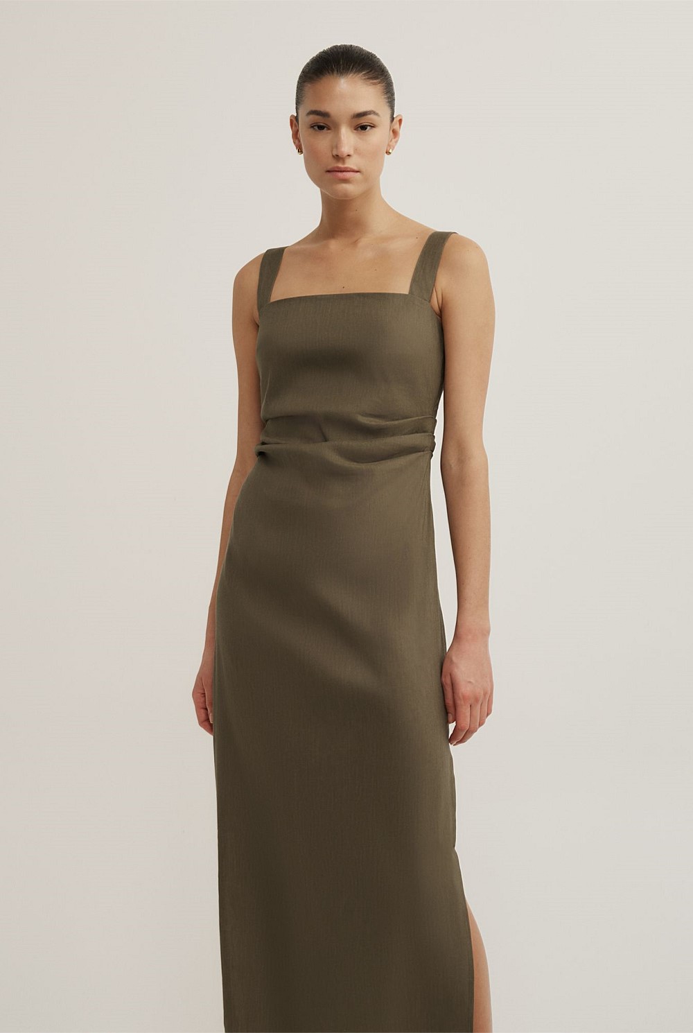 Wide Strap Midi Dress