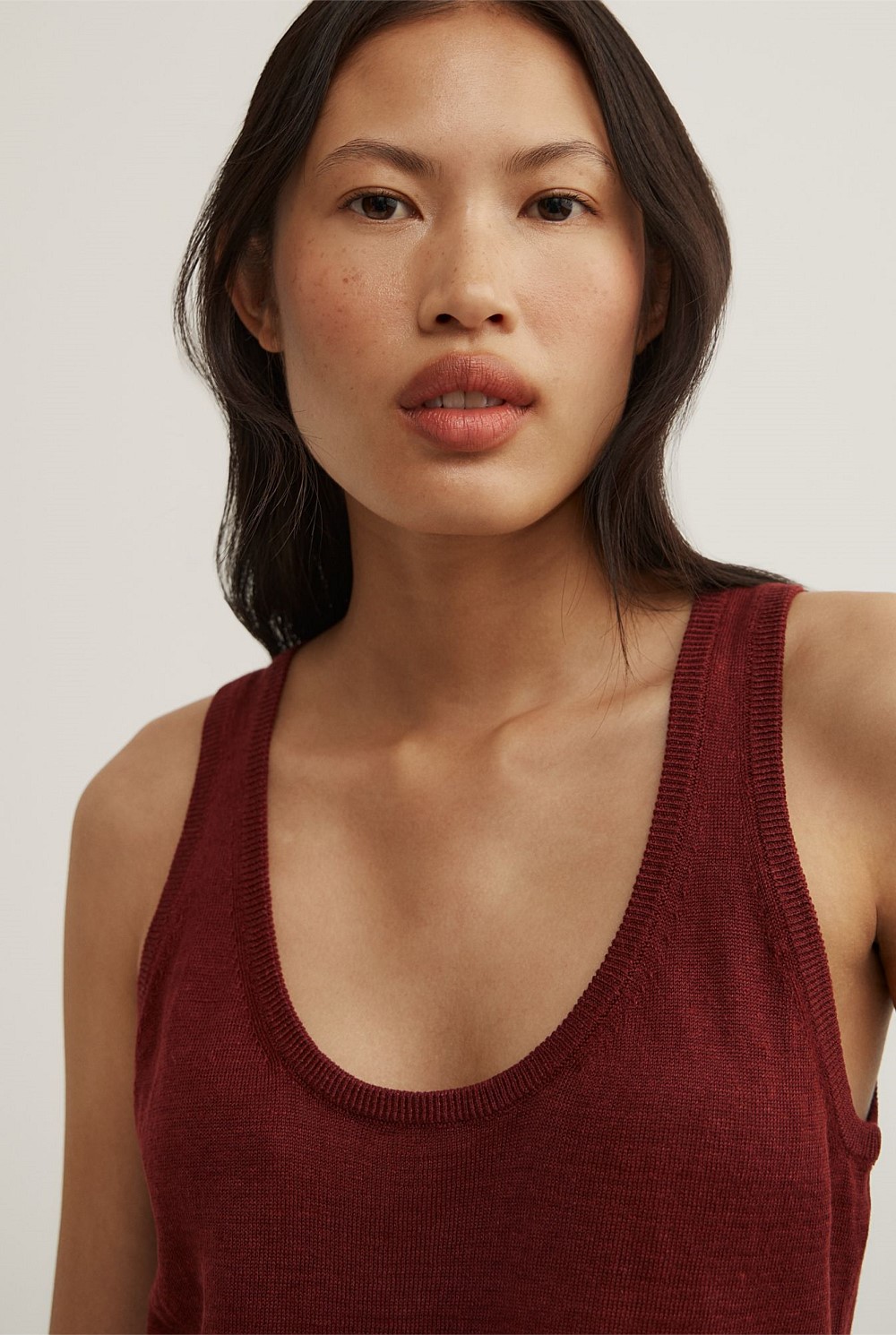 Linen Scoop Knit Tank